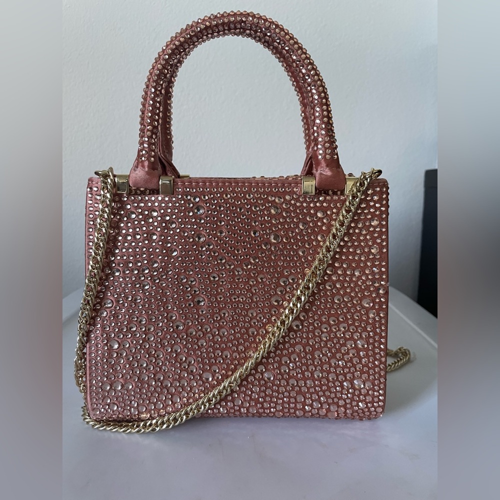 RARE Zara Pink Rhinestone Mini City Bag